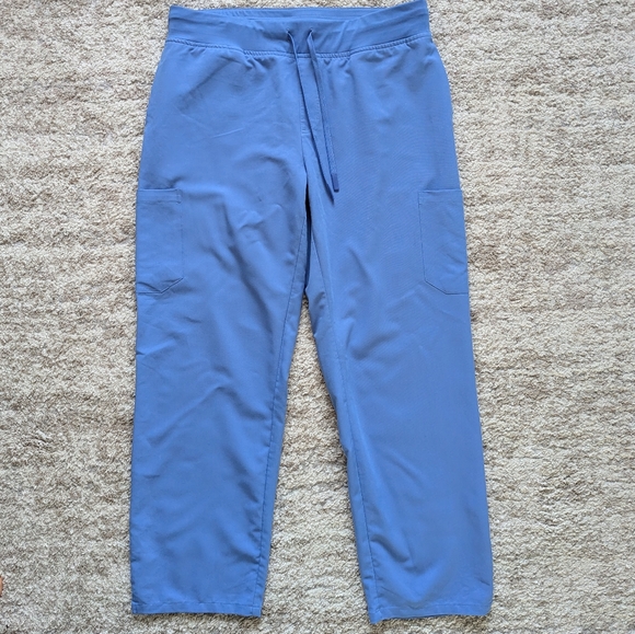 Mandala scrubs pants cargo straight leg 9 pockets ceil blue - Picture 3 of 7
